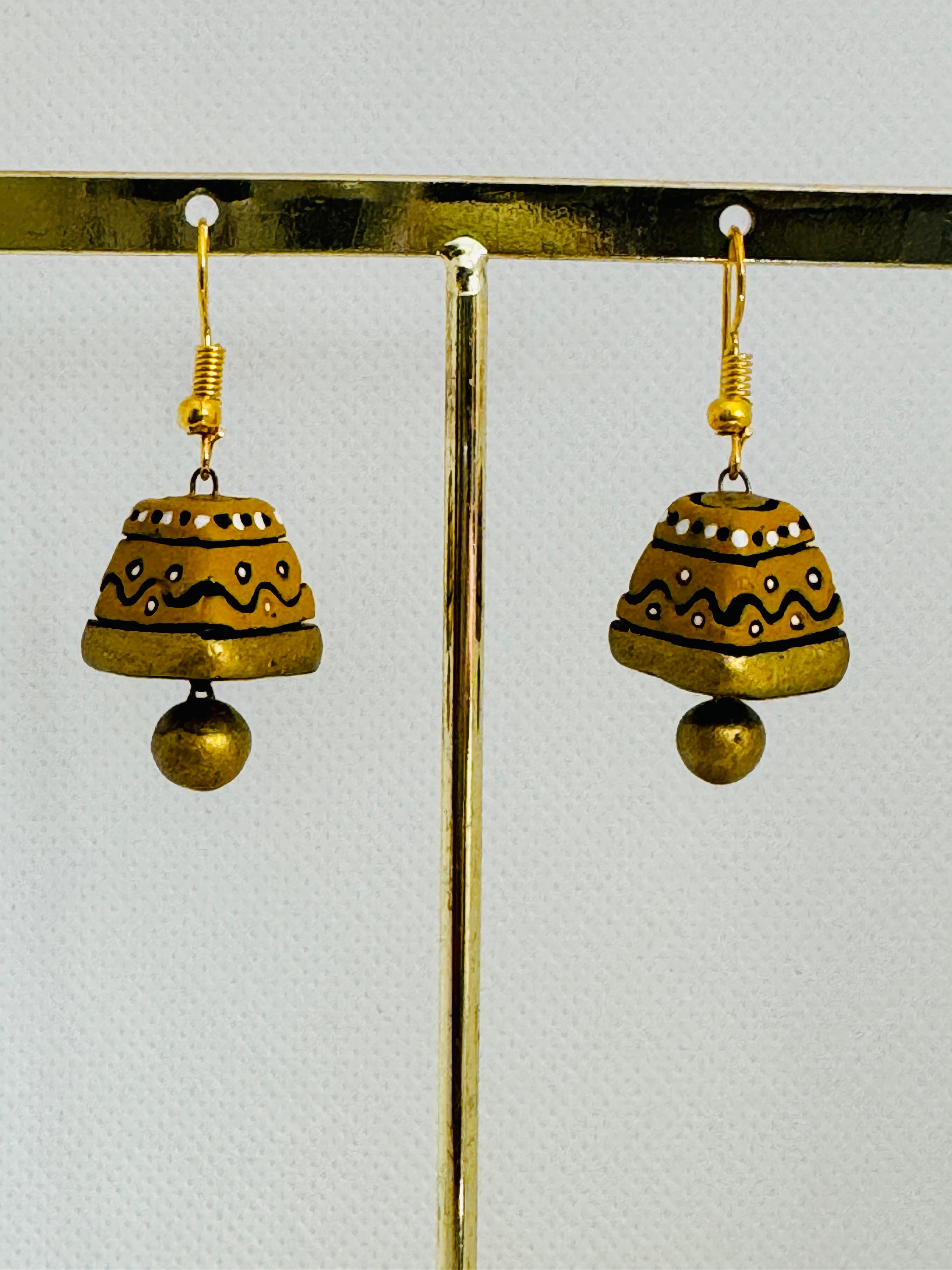 Fusion Jhumka, It's made with golden and yellow colors